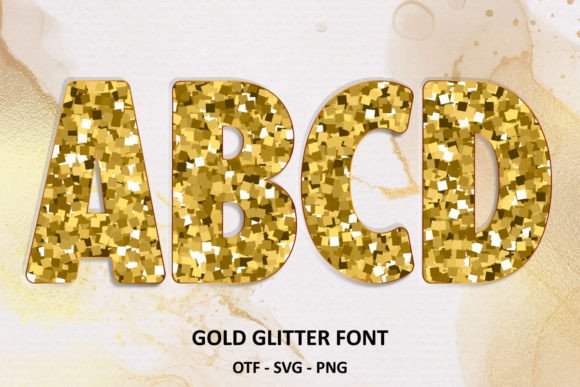 Gold Glitter Font: A Classy Sparkle for Editorial Design