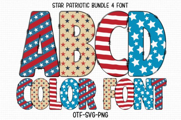 Star Patriotic Font for Handmade and Commercial Projects