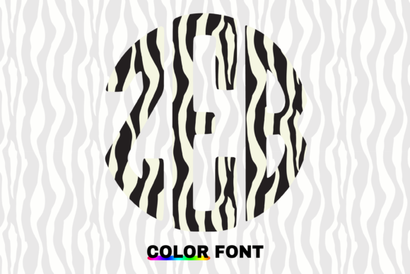 Zebra Circle Font for Creative Crafters